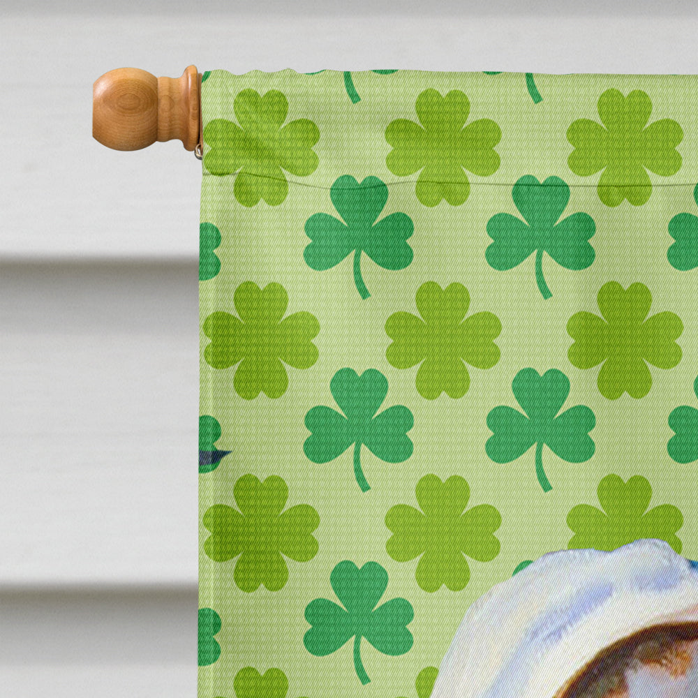 Great Dane St. Patrick's Day Shamrock Portrait House Flag 28x40 Porch Sleeve Pole Decorative Outside Yard Banner Artwork Wall Hanging, Polyester