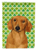 Dachshund St. Patrick's Day Shamrock Portrait House Flag 28x40 Porch Sleeve Pole Decorative Outside Yard Banner Artwork Wall Hanging, Polyester