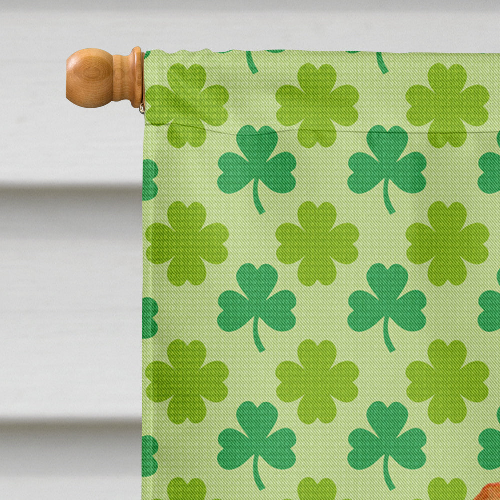 Dachshund St. Patrick's Day Shamrock Portrait House Flag 28x40 Porch Sleeve Pole Decorative Outside Yard Banner Artwork Wall Hanging, Polyester