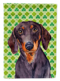 Dachshund St. Patrick's Day Shamrock Portrait House Flag 28x40 Porch Sleeve Pole Decorative Outside Yard Banner Artwork Wall Hanging, Polyester
