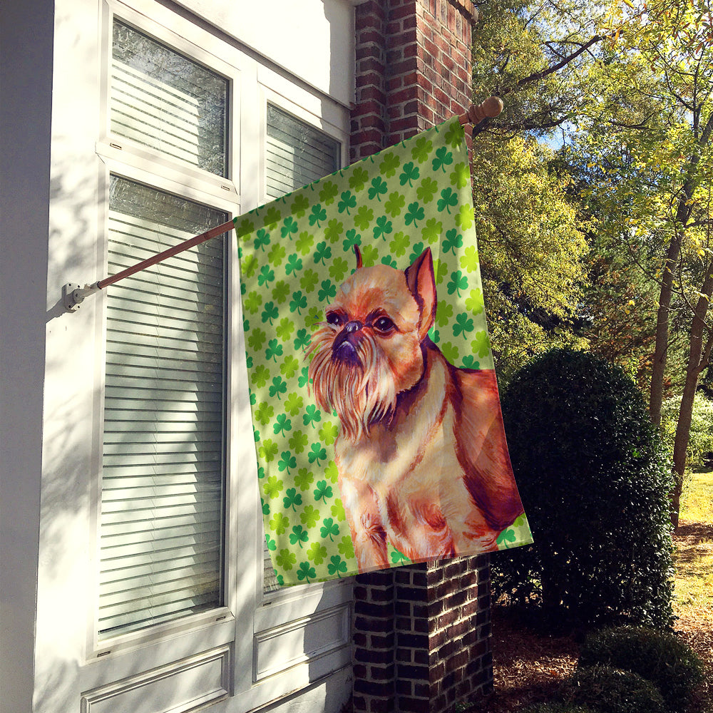 Brussels Griffon St. Patrick's Day Shamrock Portrait House Flag 28x40 Porch Sleeve Pole Decorative Outside Yard Banner Artwork Wall Hanging, Polyester