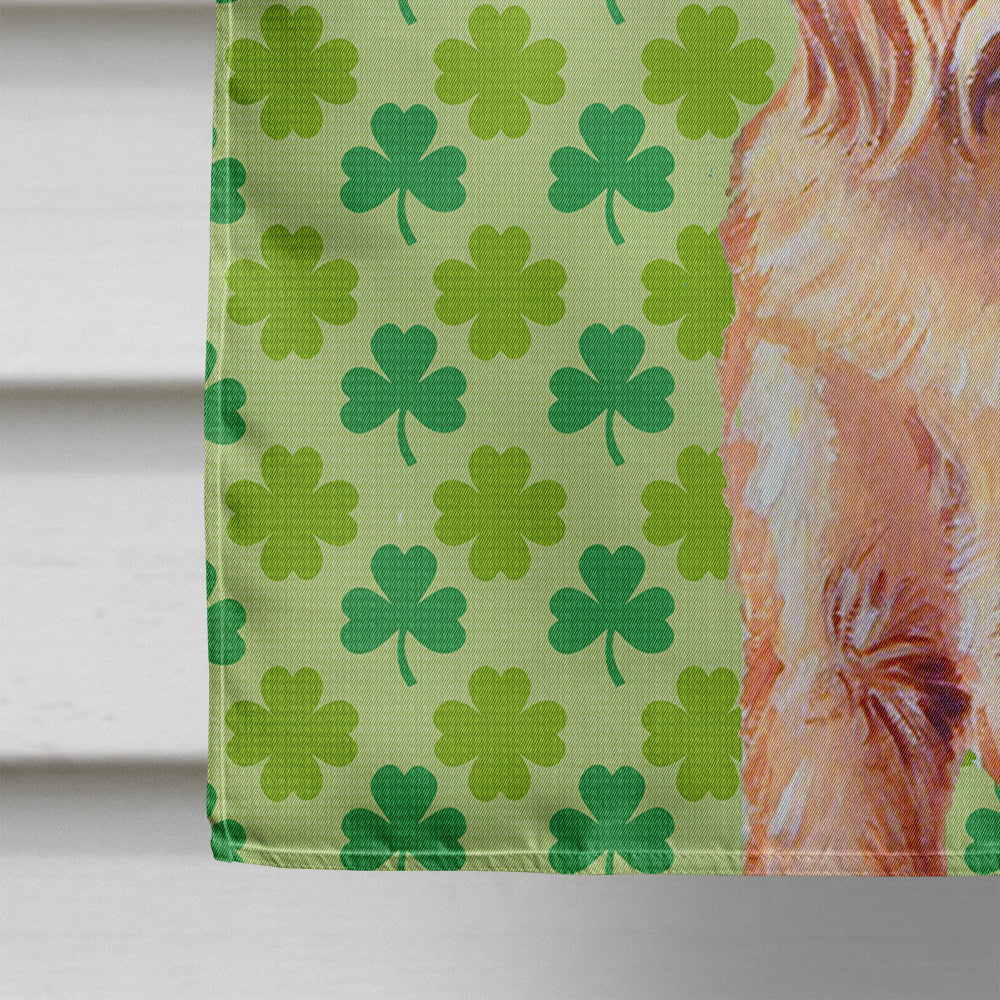Brussels Griffon St. Patrick's Day Shamrock Portrait House Flag 28x40 Porch Sleeve Pole Decorative Outside Yard Banner Artwork Wall Hanging, Polyester