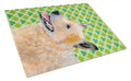 Australian Cattle Dog St. Patrick's Day Shamrock Cutting Board Tempered Glass Kitchen Cutting Surface, Heat Resistant Chopping, Non-Slip Feet, Food Prep & Serving