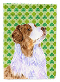 Australian Shepherd St. Patrick's Day Shamrock House Flag 28x40 Porch Sleeve Pole Decorative Outside Yard Banner Artwork Wall Hanging, Polyester