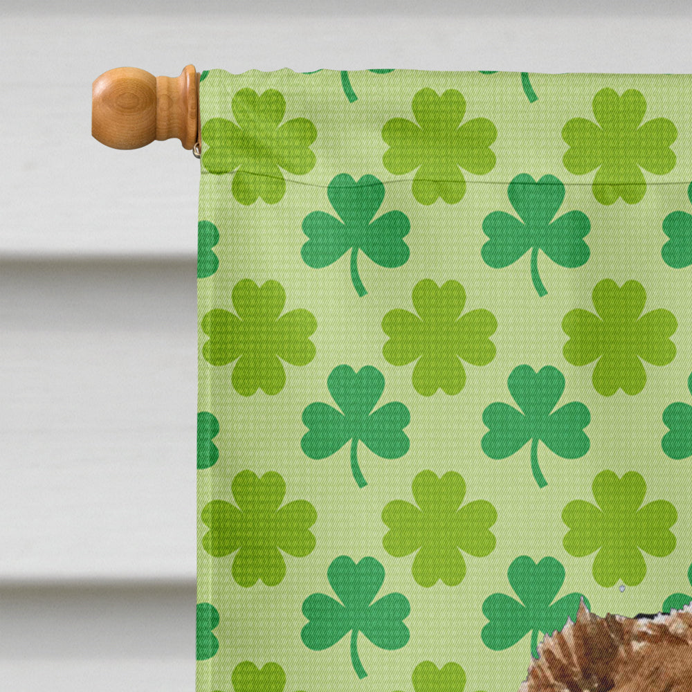 Australian Shepherd St. Patrick's Day Shamrock House Flag 28x40 Porch Sleeve Pole Decorative Outside Yard Banner Artwork Wall Hanging, Polyester