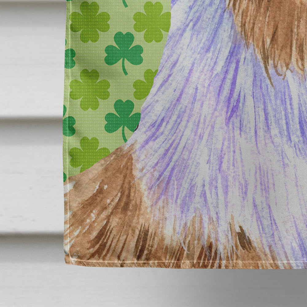 Australian Shepherd St. Patrick's Day Shamrock House Flag 28x40 Porch Sleeve Pole Decorative Outside Yard Banner Artwork Wall Hanging, Polyester