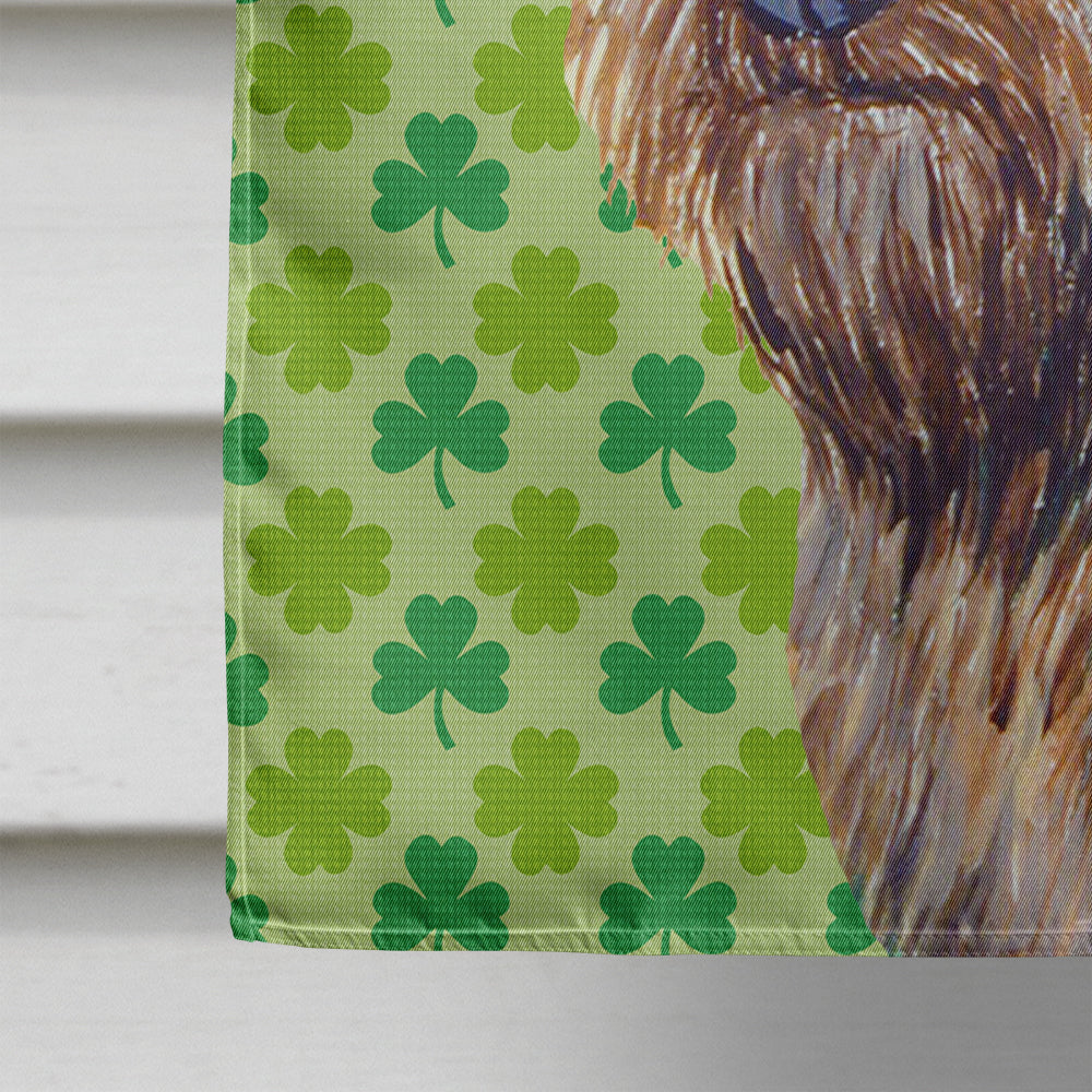 Cairn Terrier St. Patrick's Day Shamrock Portrait House Flag 28x40 Porch Sleeve Pole Decorative Outside Yard Banner Artwork Wall Hanging, Polyester