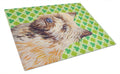 Cairn Terrier St. Patrick's Day Shamrock Portrait Cutting Board Tempered Glass Kitchen Cutting Surface, Heat Resistant Chopping, Non-Slip Feet, Food Prep & Serving