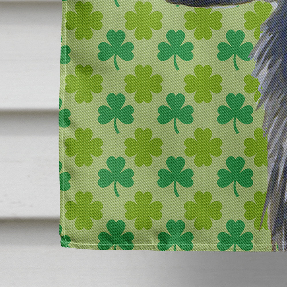 Flat Coated Retriever St. Patrick's Day Shamrock Portrait House Flag 28x40 Porch Sleeve Pole Decorative Outside Yard Banner Artwork Wall Hanging, Polyester