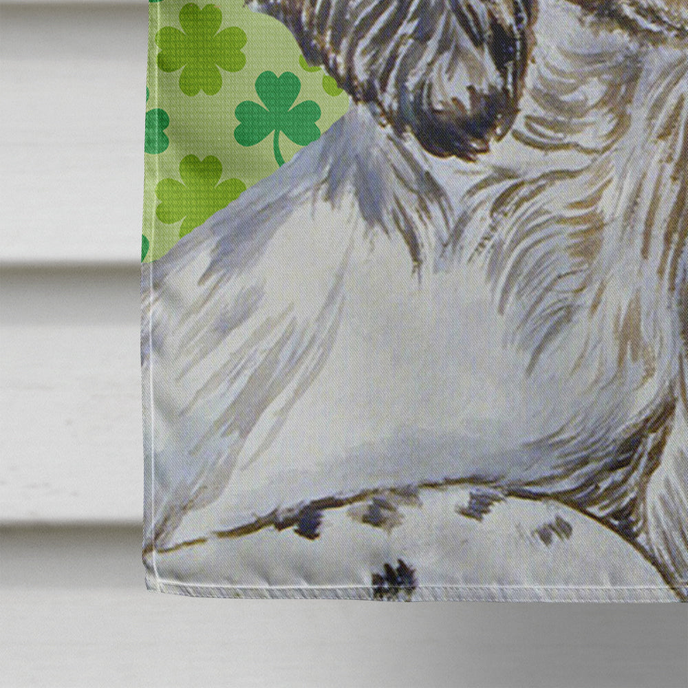 English Setter St. Patrick's Day Shamrock Portrait House Flag 28x40 Porch Sleeve Pole Decorative Outside Yard Banner Artwork Wall Hanging, Polyester