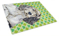 English Setter St. Patrick's Day Shamrock Portrait Cutting Board Tempered Glass Kitchen Cutting Surface, Heat Resistant Chopping, Non-Slip Feet, Food Prep & Serving