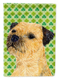 Border Terrier St. Patrick's Day Shamrock Portrait House Flag 28x40 Porch Sleeve Pole Decorative Outside Yard Banner Artwork Wall Hanging, Polyester