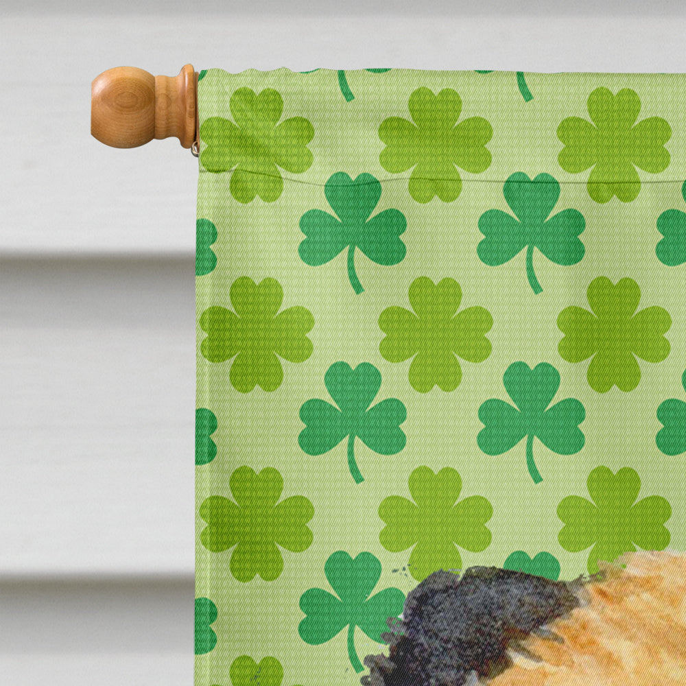 Border Terrier St. Patrick's Day Shamrock Portrait House Flag 28x40 Porch Sleeve Pole Decorative Outside Yard Banner Artwork Wall Hanging, Polyester