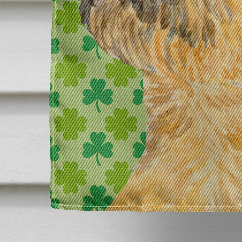 Border Terrier St. Patrick's Day Shamrock Portrait House Flag 28x40 Porch Sleeve Pole Decorative Outside Yard Banner Artwork Wall Hanging, Polyester