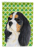 Cavalier Spaniel St. Patrick's Day Shamrock Portrait House Flag 28x40 Porch Sleeve Pole Decorative Outside Yard Banner Artwork Wall Hanging, Polyester