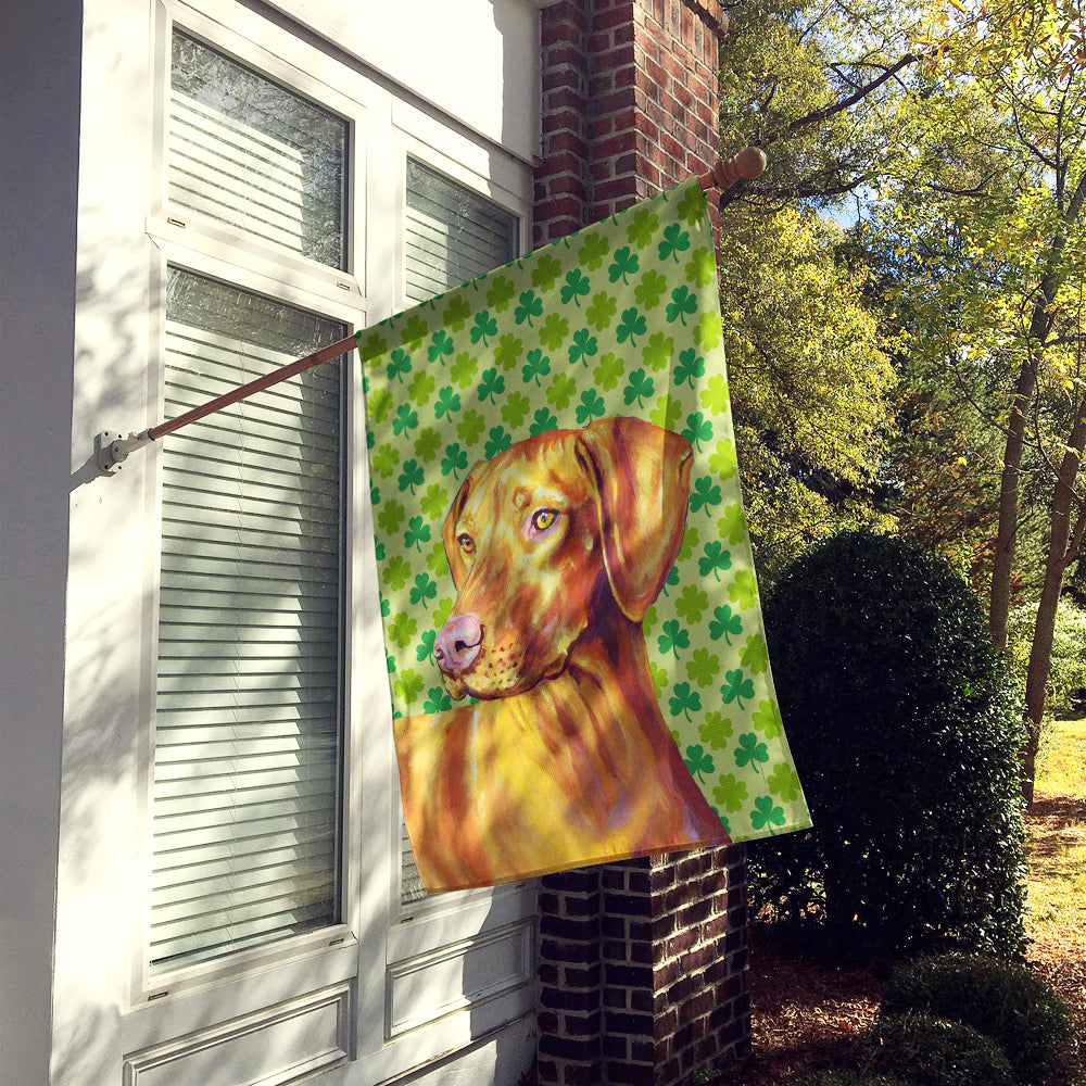 Vizsla St. Patrick's Day Shamrock Portrait House Flag 28x40 Porch Sleeve Pole Decorative Outside Yard Banner Artwork Wall Hanging, Polyester