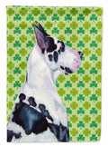Great Dane St. Patrick's Day Shamrock Portrait House Flag 28x40 Porch Sleeve Pole Decorative Outside Yard Banner Artwork Wall Hanging, Polyester