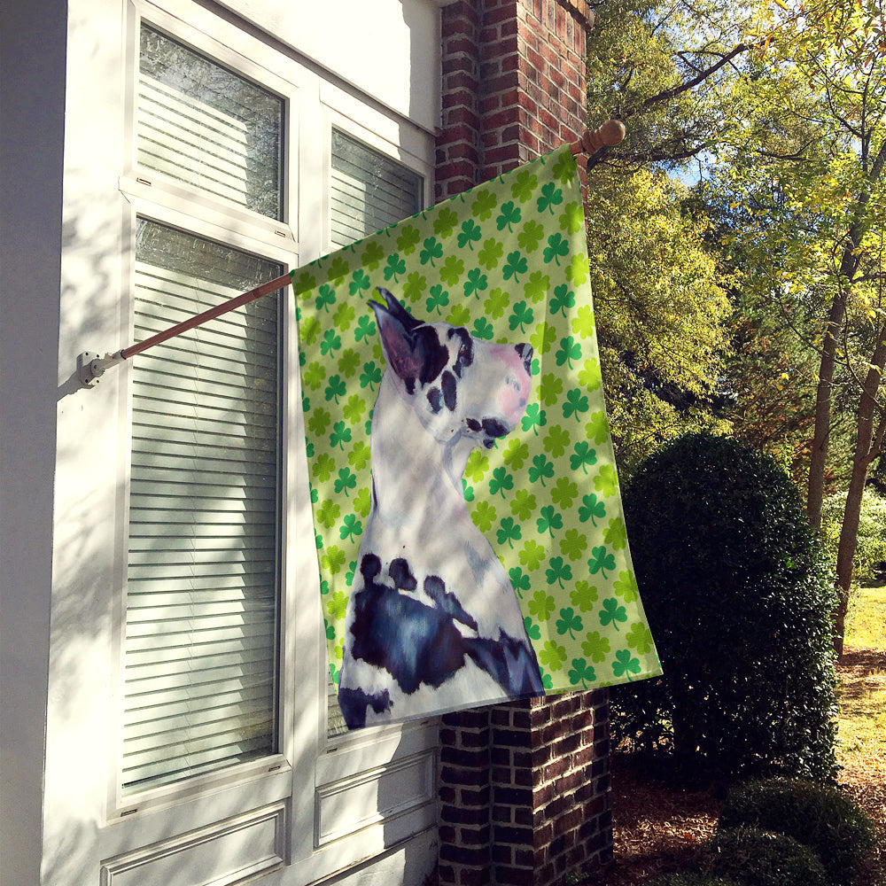 Great Dane St. Patrick's Day Shamrock Portrait House Flag 28x40 Porch Sleeve Pole Decorative Outside Yard Banner Artwork Wall Hanging, Polyester