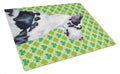 Great Dane St. Patrick's Day Shamrock Portrait Cutting Board Tempered Glass Kitchen Cutting Surface, Heat Resistant Chopping, Non-Slip Feet, Food Prep & Serving