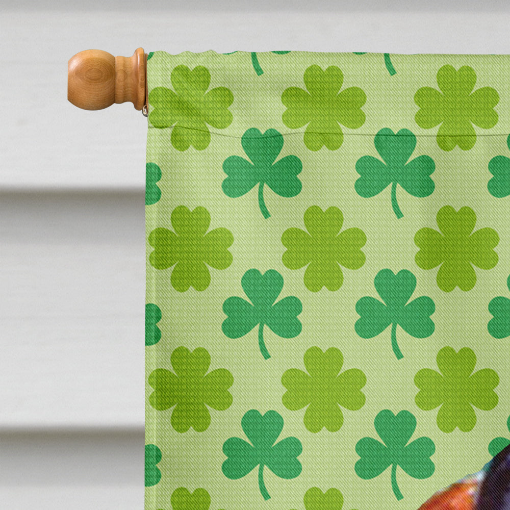 Basset Hound St. Patrick's Day Shamrock Portrait House Flag 28x40 Porch Sleeve Pole Decorative Outside Yard Banner Artwork Wall Hanging, Polyester