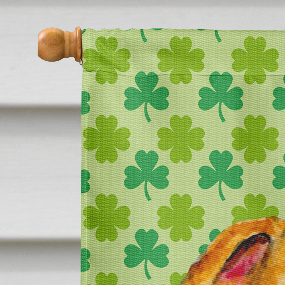 Whippet St. Patrick's Day Shamrock Portrait House Flag 28x40 Porch Sleeve Pole Decorative Outside Yard Banner Artwork Wall Hanging, Polyester