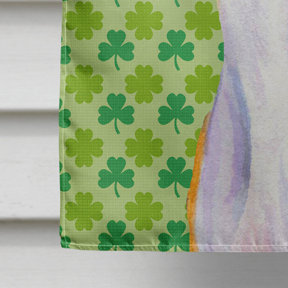 Whippet St. Patrick's Day Shamrock Portrait House Flag 28x40 Porch Sleeve Pole Decorative Outside Yard Banner Artwork Wall Hanging, Polyester