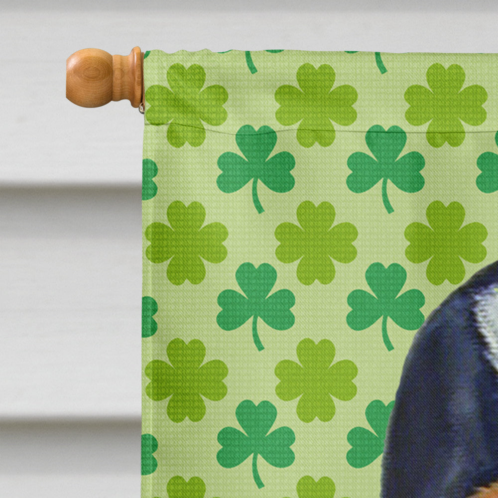 Basset Hound St. Patrick's Day Shamrock Portrait House Flag 28x40 Porch Sleeve Pole Decorative Outside Yard Banner Artwork Wall Hanging, Polyester