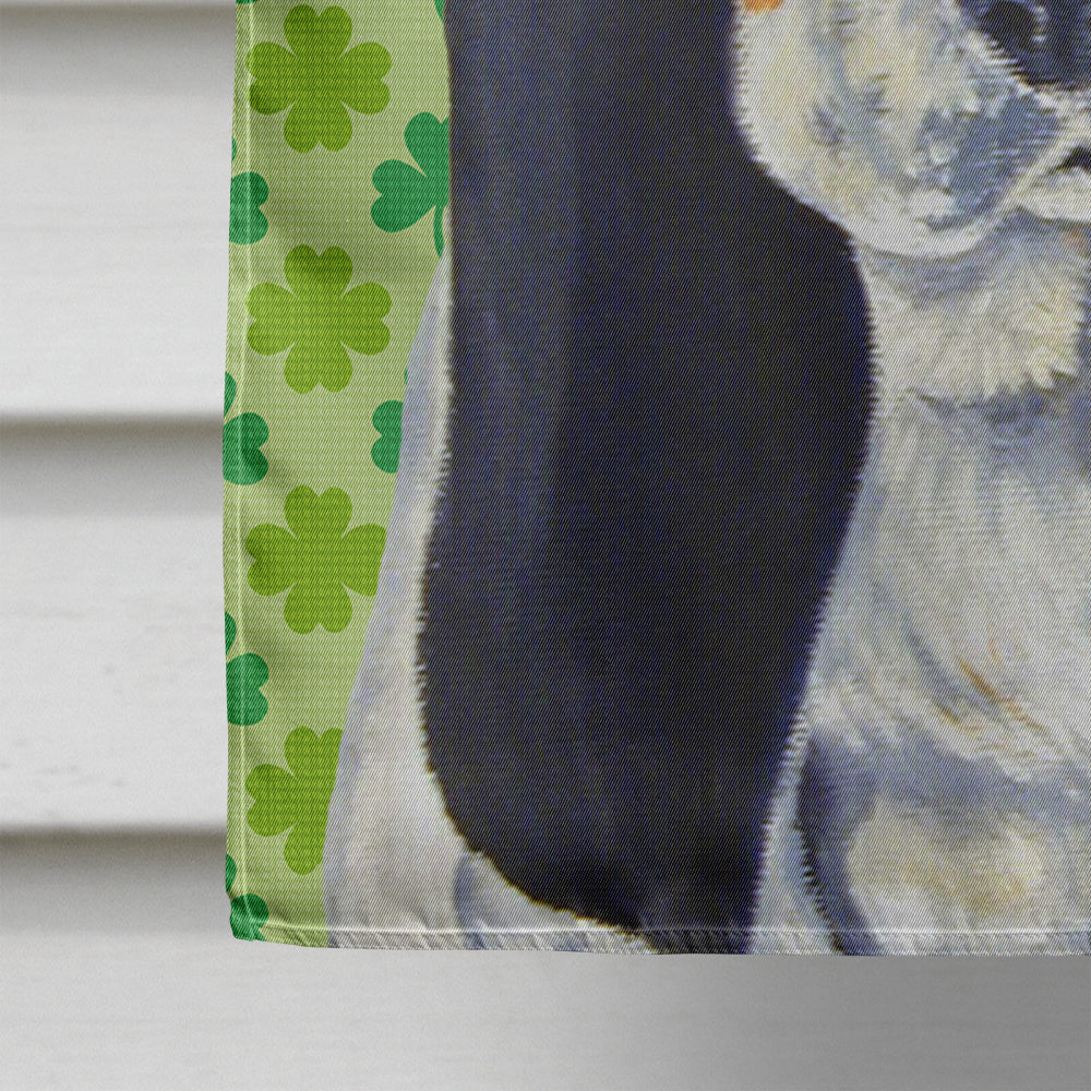 Basset Hound St. Patrick's Day Shamrock Portrait House Flag 28x40 Porch Sleeve Pole Decorative Outside Yard Banner Artwork Wall Hanging, Polyester