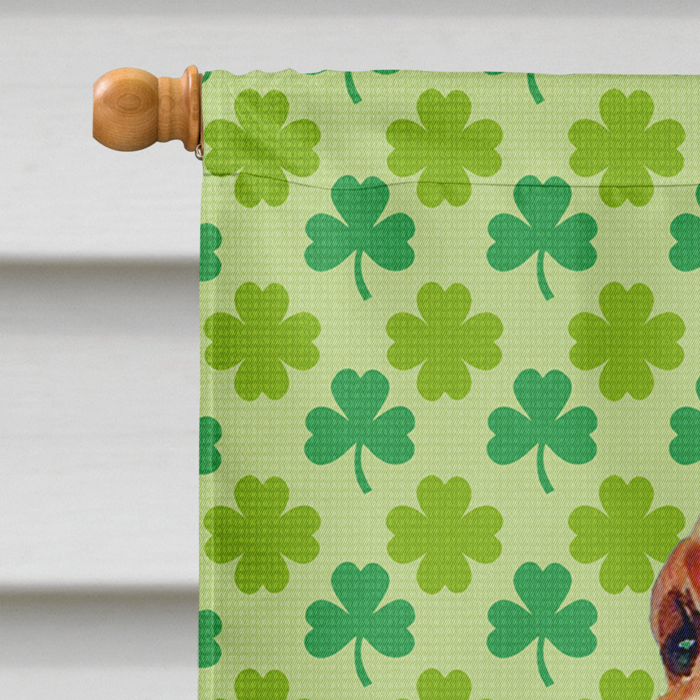 Bloodhound St. Patrick's Day Shamrock Portrait House Flag 28x40 Porch Sleeve Pole Decorative Outside Yard Banner Artwork Wall Hanging, Polyester