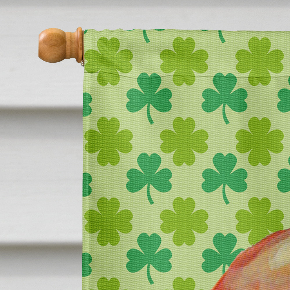 Basset Hound St. Patrick's Day Shamrock Portrait House Flag 28x40 Porch Sleeve Pole Decorative Outside Yard Banner Artwork Wall Hanging, Polyester