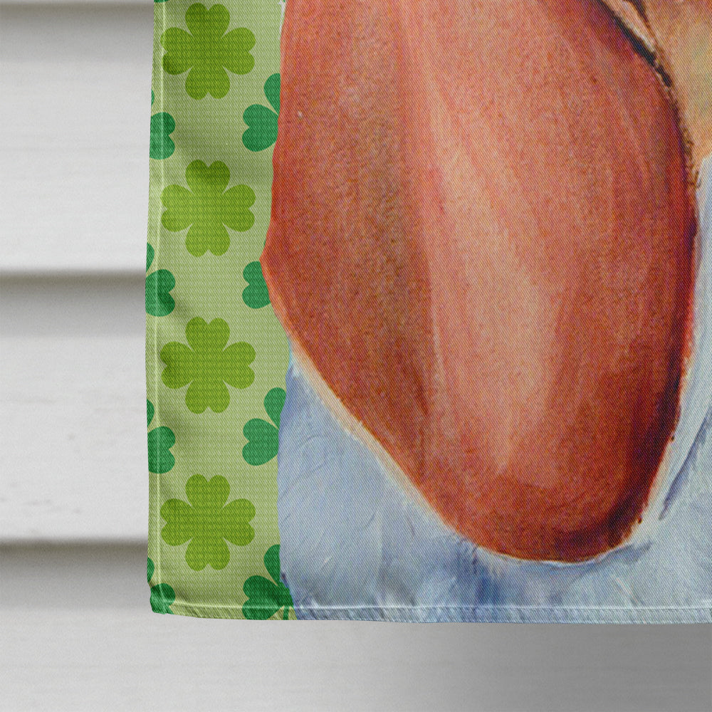 Basset Hound St. Patrick's Day Shamrock Portrait House Flag 28x40 Porch Sleeve Pole Decorative Outside Yard Banner Artwork Wall Hanging, Polyester