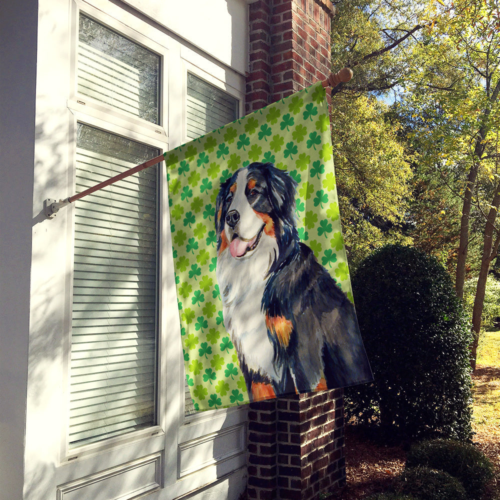 Bernese Mountain Dog St. Patrick's Day Shamrock Portrait House Flag 28x40 Porch Sleeve Pole Decorative Outside Yard Banner Artwork Wall Hanging, Polyester