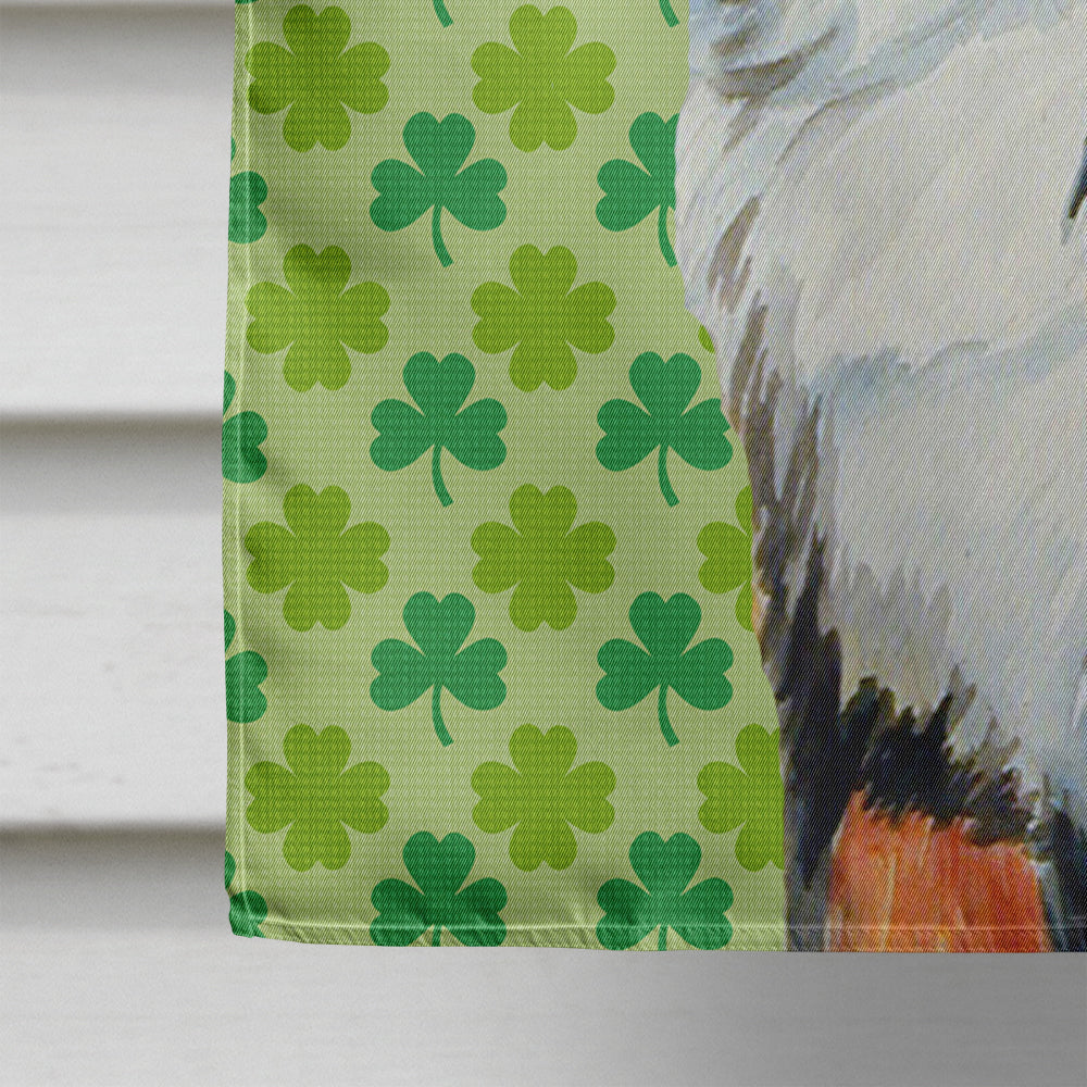Bernese Mountain Dog St. Patrick's Day Shamrock Portrait House Flag 28x40 Porch Sleeve Pole Decorative Outside Yard Banner Artwork Wall Hanging, Polyester