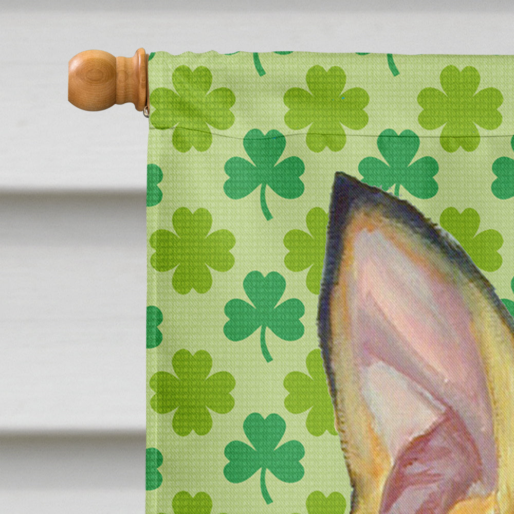 Min Pin St. Patrick's Day Shamrock Portrait House Flag 28x40 Porch Sleeve Pole Decorative Outside Yard Banner Artwork Wall Hanging, Polyester