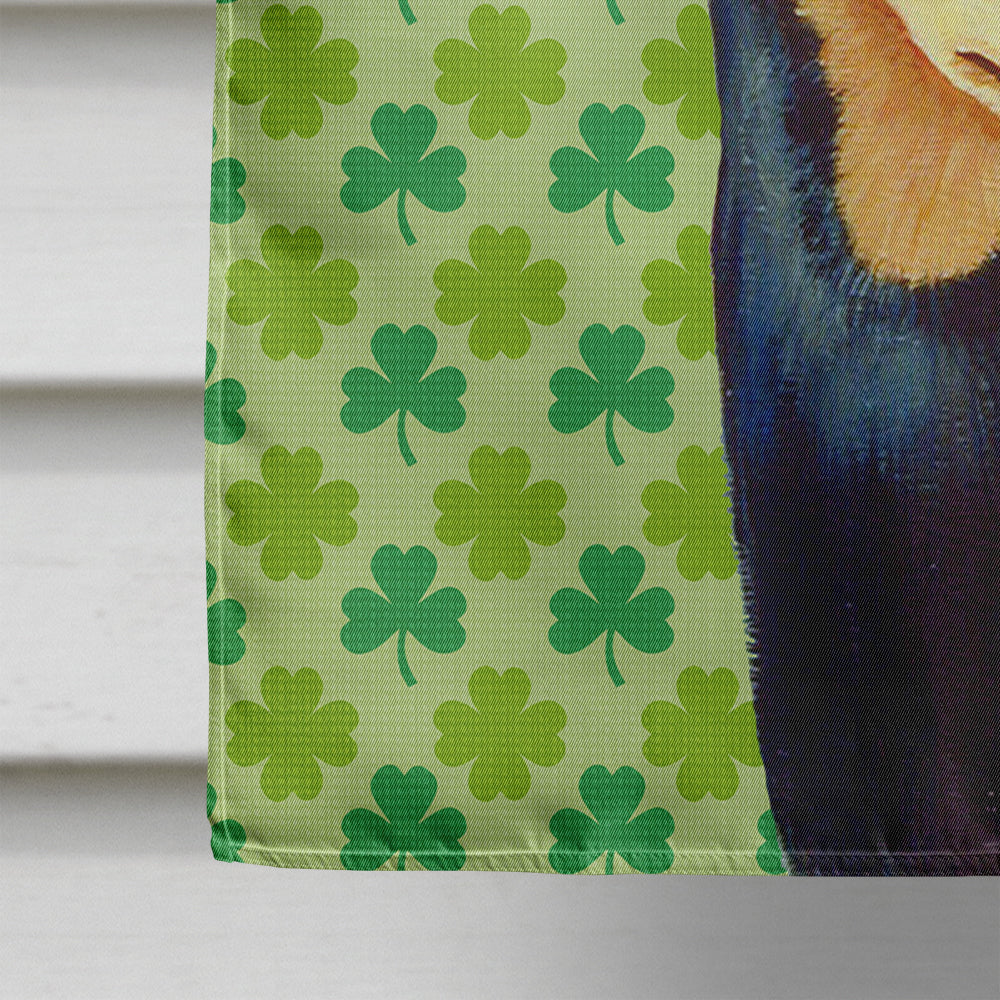Min Pin St. Patrick's Day Shamrock Portrait House Flag 28x40 Porch Sleeve Pole Decorative Outside Yard Banner Artwork Wall Hanging, Polyester