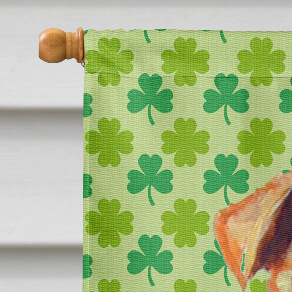 Airedale St. Patrick's Day Shamrock Portrait House Flag 28x40 Porch Sleeve Pole Decorative Outside Yard Banner Artwork Wall Hanging, Polyester