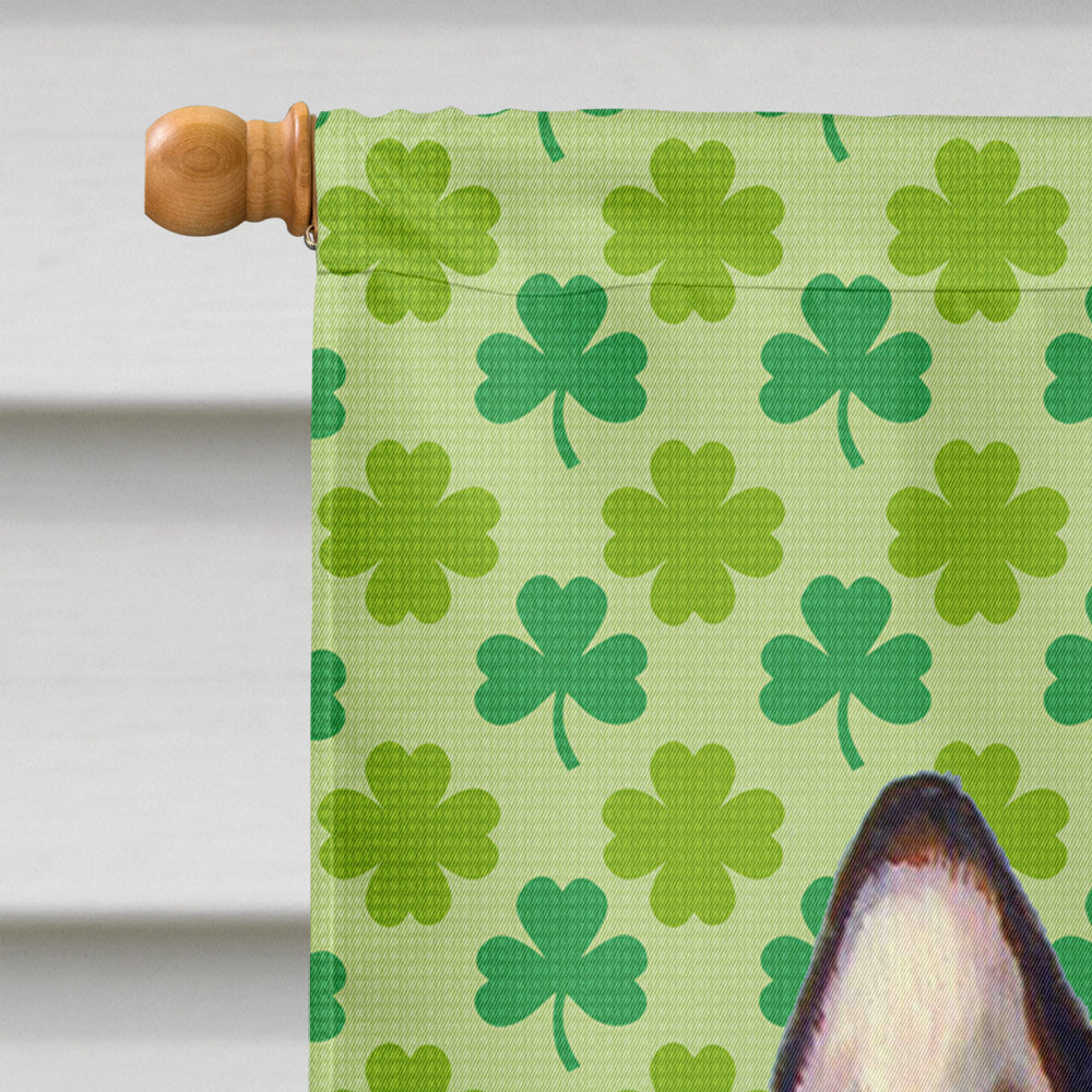 French Bulldog St. Patrick's Day Shamrock Portrait House Flag 28x40 Porch Sleeve Pole Decorative Outside Yard Banner Artwork Wall Hanging, Polyester