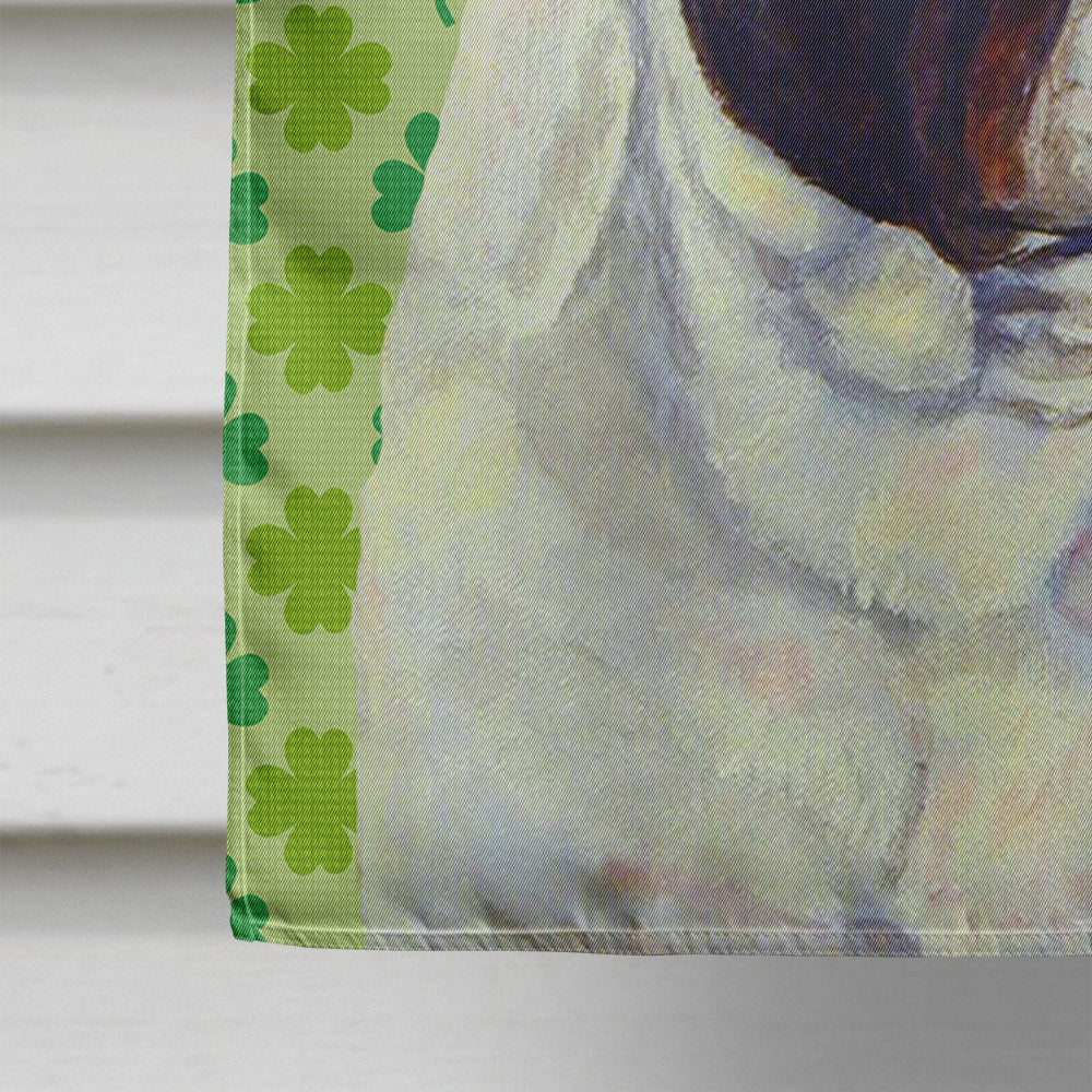 French Bulldog St. Patrick's Day Shamrock Portrait House Flag 28x40 Porch Sleeve Pole Decorative Outside Yard Banner Artwork Wall Hanging, Polyester