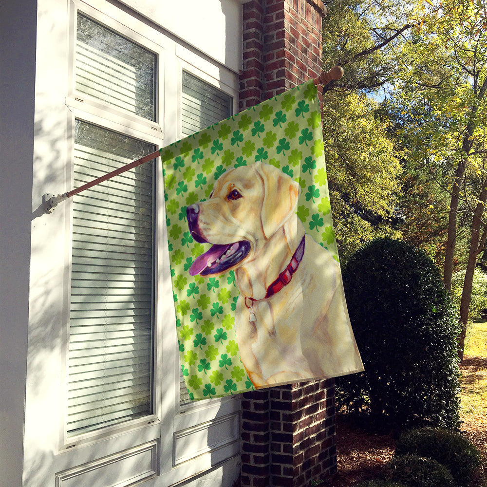 Labrador St. Patrick's Day Shamrock Portrait House Flag 28x40 Porch Sleeve Pole Decorative Outside Yard Banner Artwork Wall Hanging, Polyester