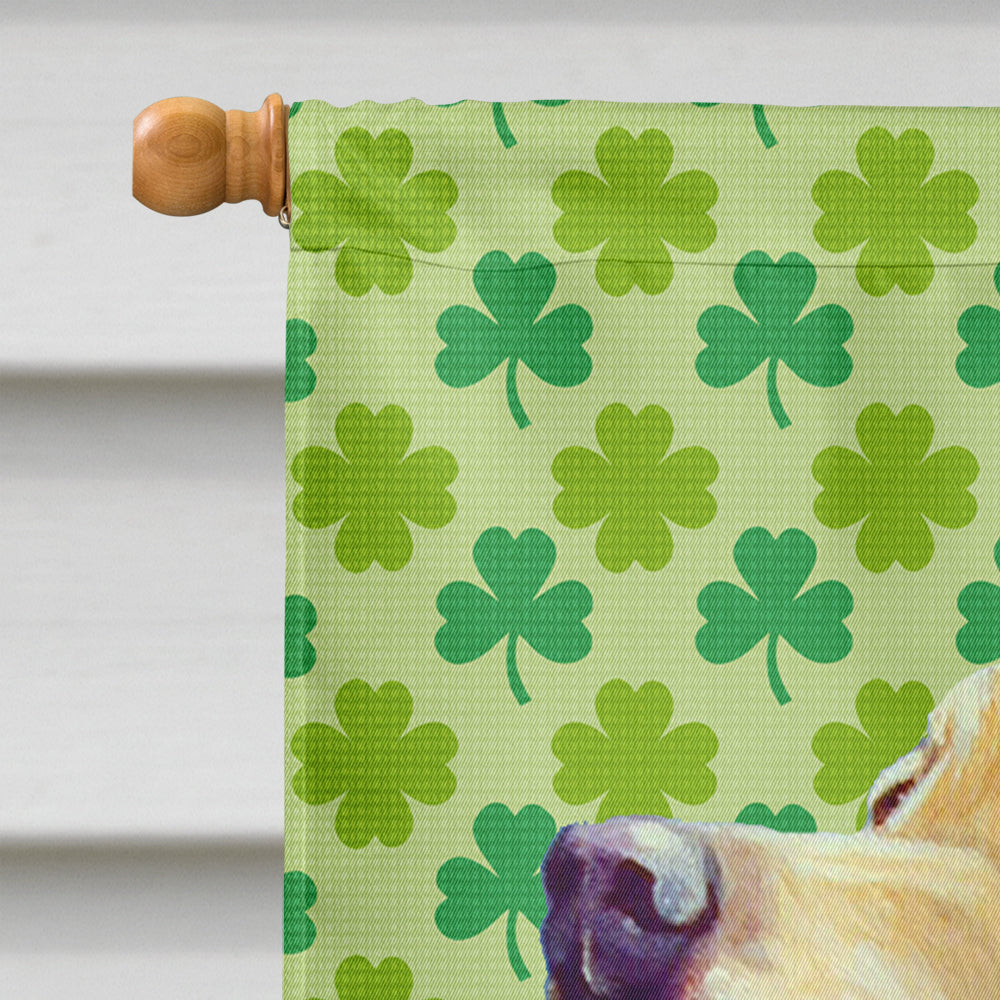 Labrador St. Patrick's Day Shamrock Portrait House Flag 28x40 Porch Sleeve Pole Decorative Outside Yard Banner Artwork Wall Hanging, Polyester