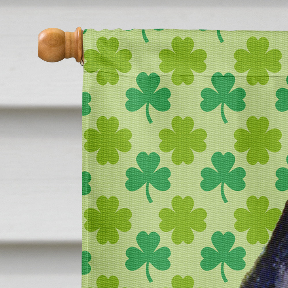 Schipperke St. Patrick's Day Shamrock Portrait House Flag 28x40 Porch Sleeve Pole Decorative Outside Yard Banner Artwork Wall Hanging, Polyester
