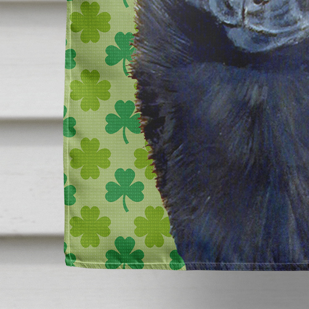 Schipperke St. Patrick's Day Shamrock Portrait House Flag 28x40 Porch Sleeve Pole Decorative Outside Yard Banner Artwork Wall Hanging, Polyester