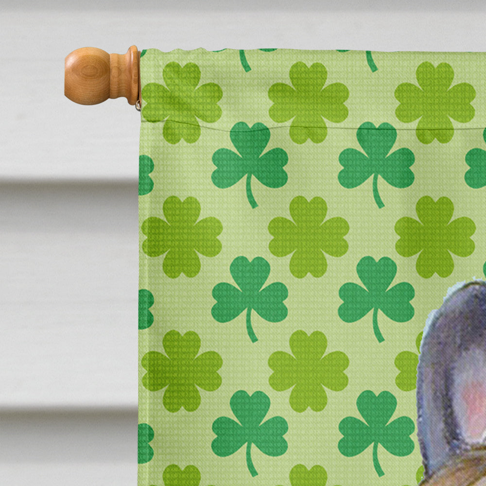 French Bulldog St. Patrick's Day Shamrock Portrait House Flag 28x40 Porch Sleeve Pole Decorative Outside Yard Banner Artwork Wall Hanging, Polyester