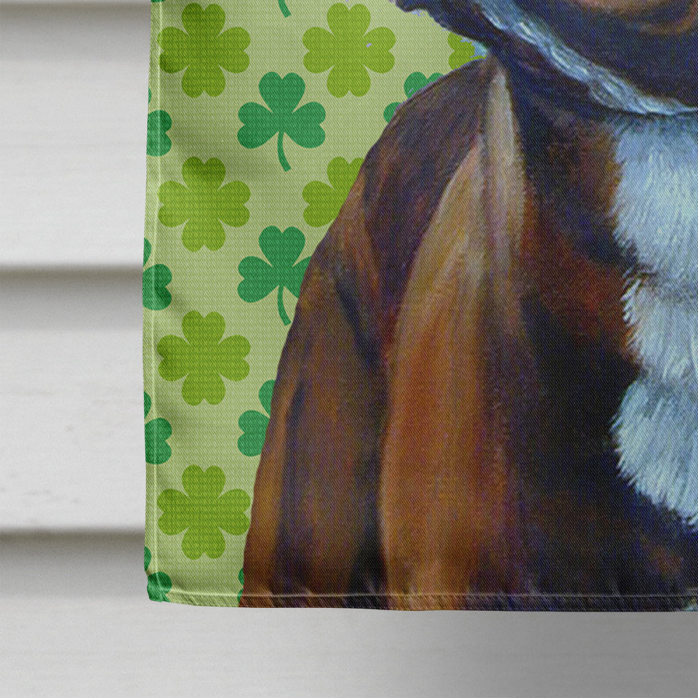French Bulldog St. Patrick's Day Shamrock Portrait House Flag 28x40 Porch Sleeve Pole Decorative Outside Yard Banner Artwork Wall Hanging, Polyester