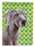 Weimaraner St. Patrick's Day Shamrock Portrait House Flag 28x40 Porch Sleeve Pole Decorative Outside Yard Banner Artwork Wall Hanging, Polyester