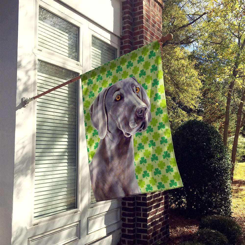 Weimaraner St. Patrick's Day Shamrock Portrait House Flag 28x40 Porch Sleeve Pole Decorative Outside Yard Banner Artwork Wall Hanging, Polyester