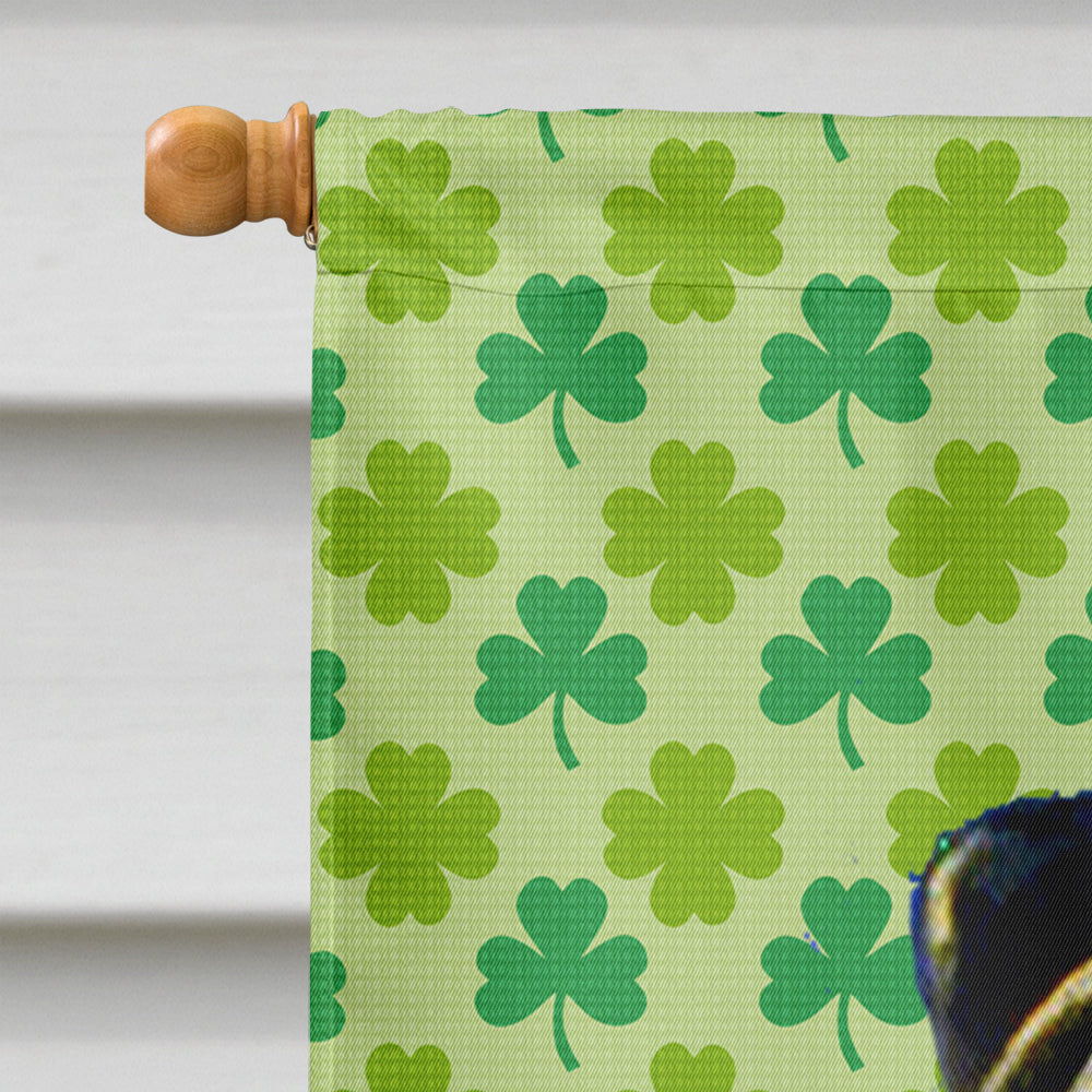 Pug St. Patrick's Day Shamrock Portrait House Flag 28x40 Porch Sleeve Pole Decorative Outside Yard Banner Artwork Wall Hanging, Polyester