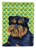 Brussels Griffon St. Patrick's Day Shamrock Portrait House Flag 28x40 Porch Sleeve Pole Decorative Outside Yard Banner Artwork Wall Hanging, Polyester