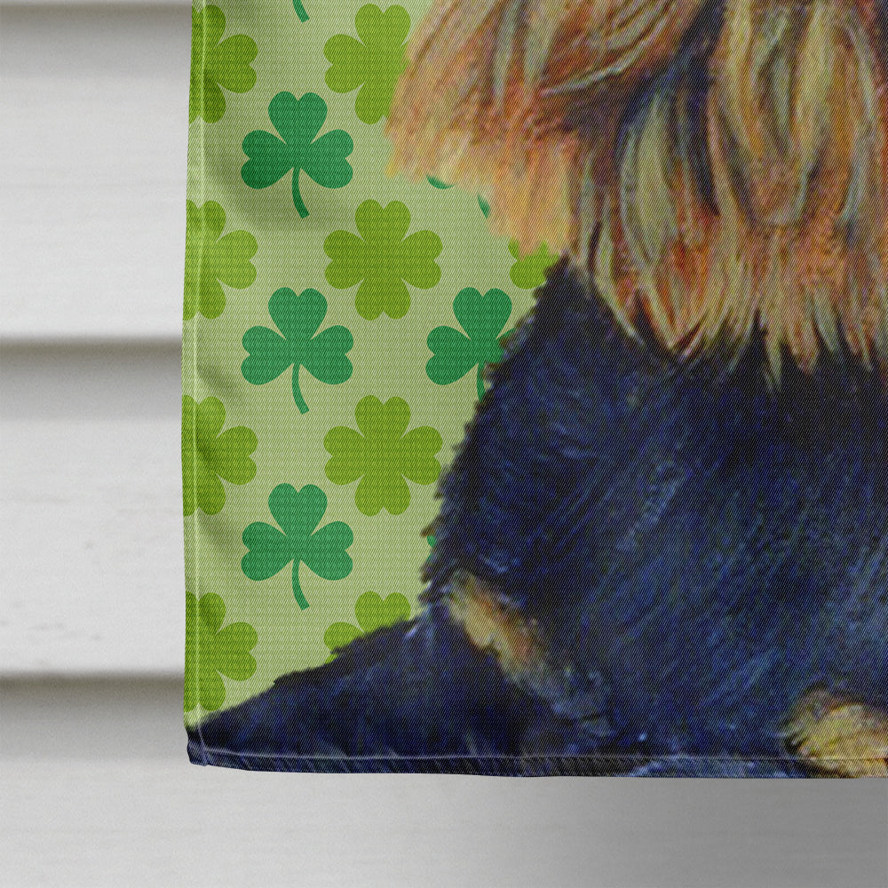 Brussels Griffon St. Patrick's Day Shamrock Portrait House Flag 28x40 Porch Sleeve Pole Decorative Outside Yard Banner Artwork Wall Hanging, Polyester