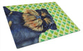 Brussels Griffon St. Patrick's Day Shamrock Portrait Cutting Board Tempered Glass Kitchen Cutting Surface, Heat Resistant Chopping, Non-Slip Feet, Food Prep & Serving